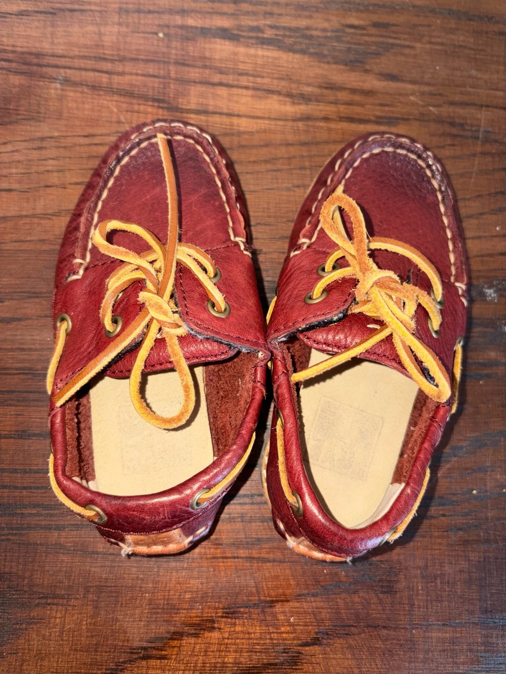 Frye Burgundy Red All Leather Sully Boat Shoes Toddler Boys Size 7